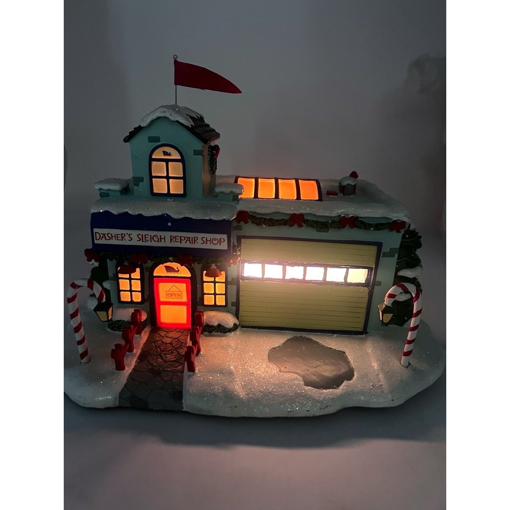Hawthorne Village Rudolph Dasher's Sleigh Repair 2005 A2089 COA Tested Works